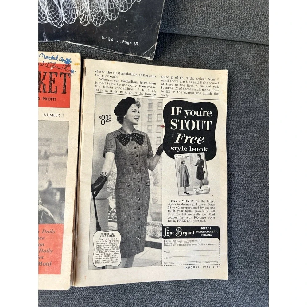 Vintage Lot 6 The Workbasket‎ Magazine Crochet, Knit, Sewing Crafting 1950s